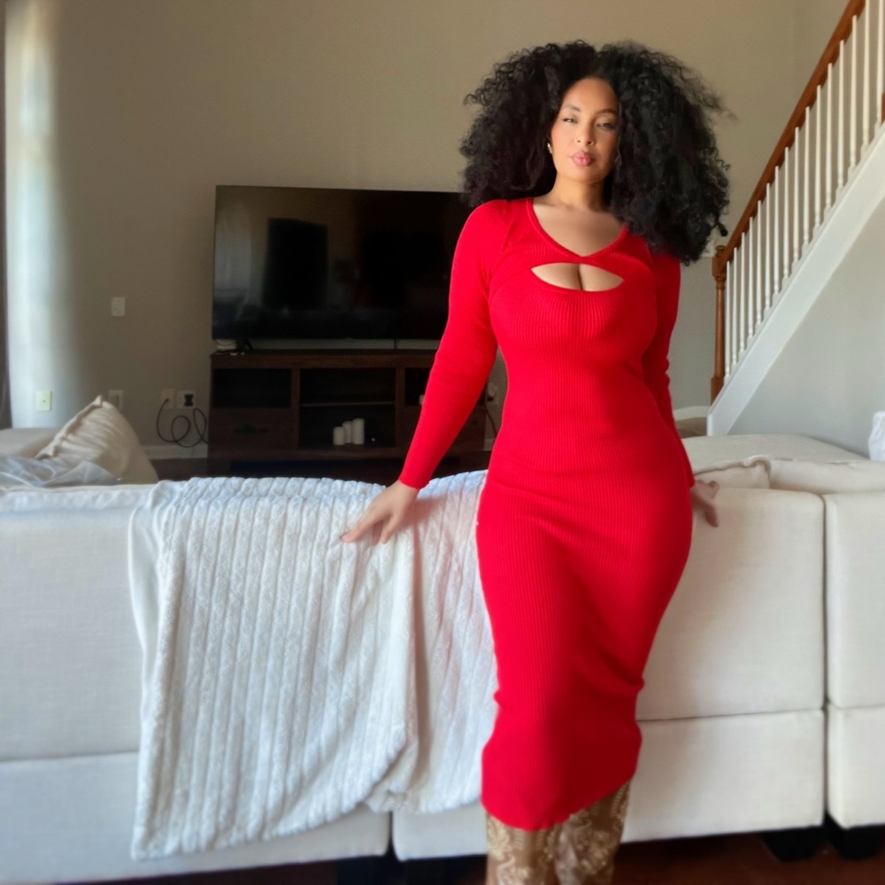 Elegant Red Bodycon Dress